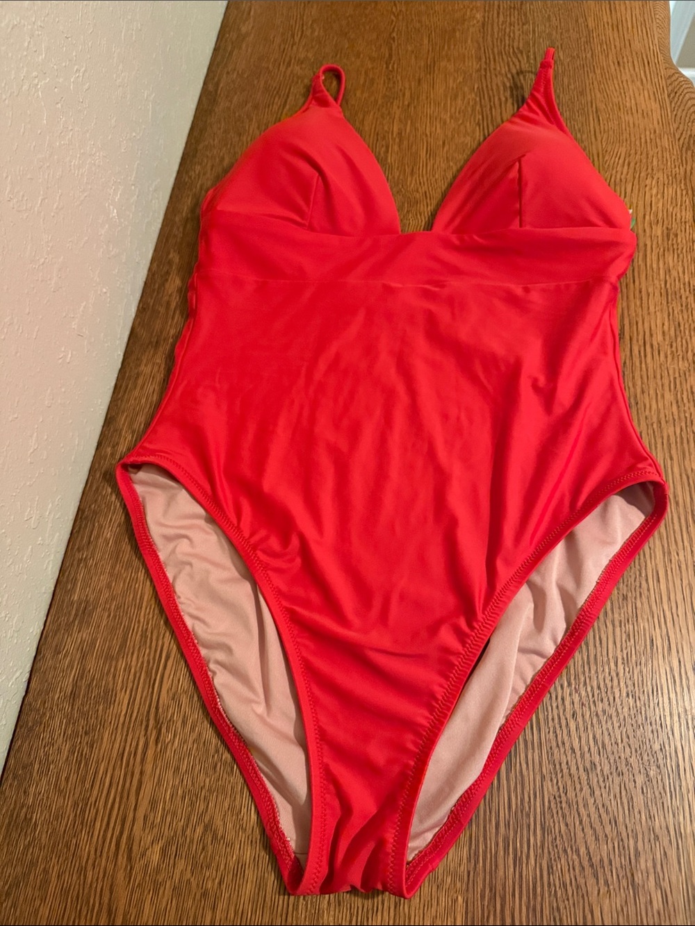 J. Crew Red V-Neck One-Piece Swimsuit